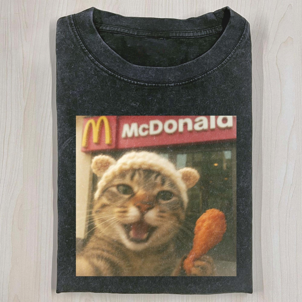 Wacky Cat Washed T-shirt