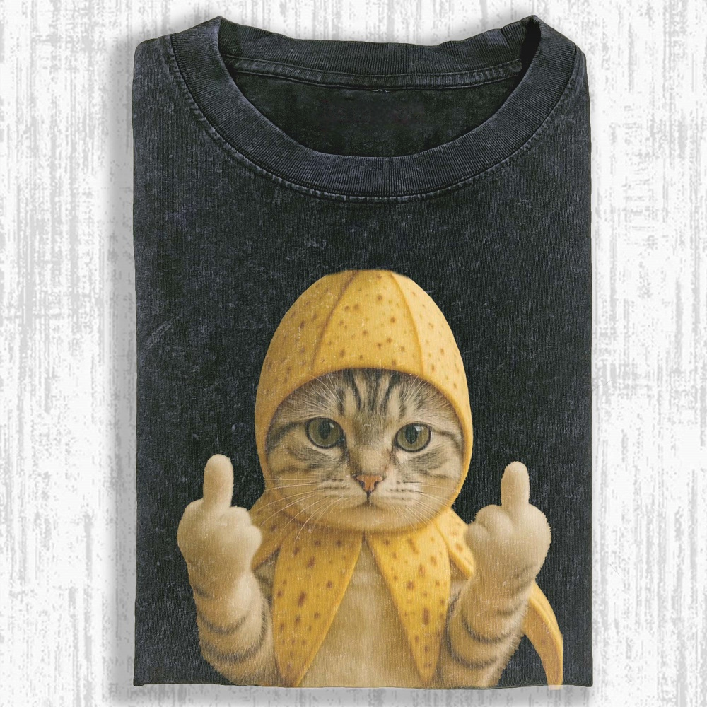 Rebellious cat Washed T-shirt