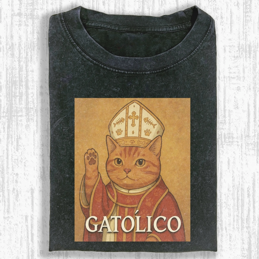 Wacky Cat Washed T-shirt