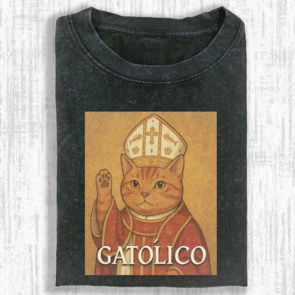 Wacky Cat Washed T-shirt