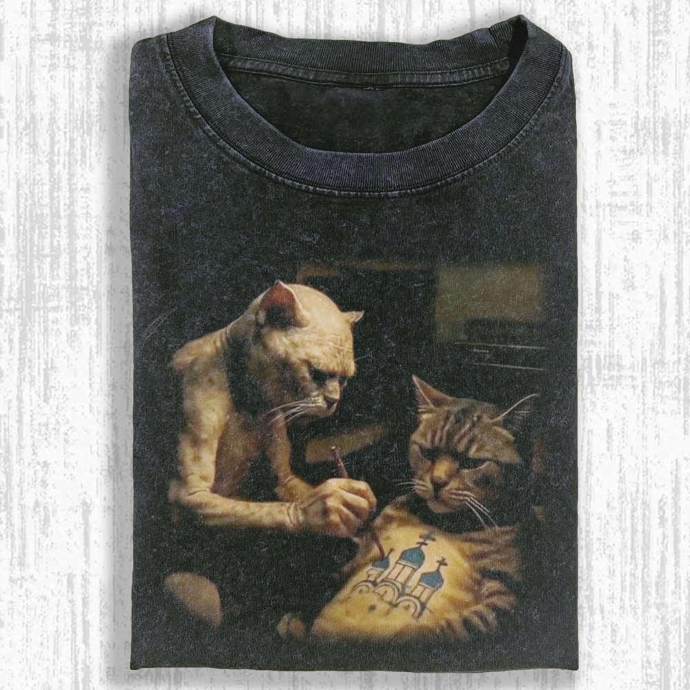Wacky Cat Washed T-shirt
