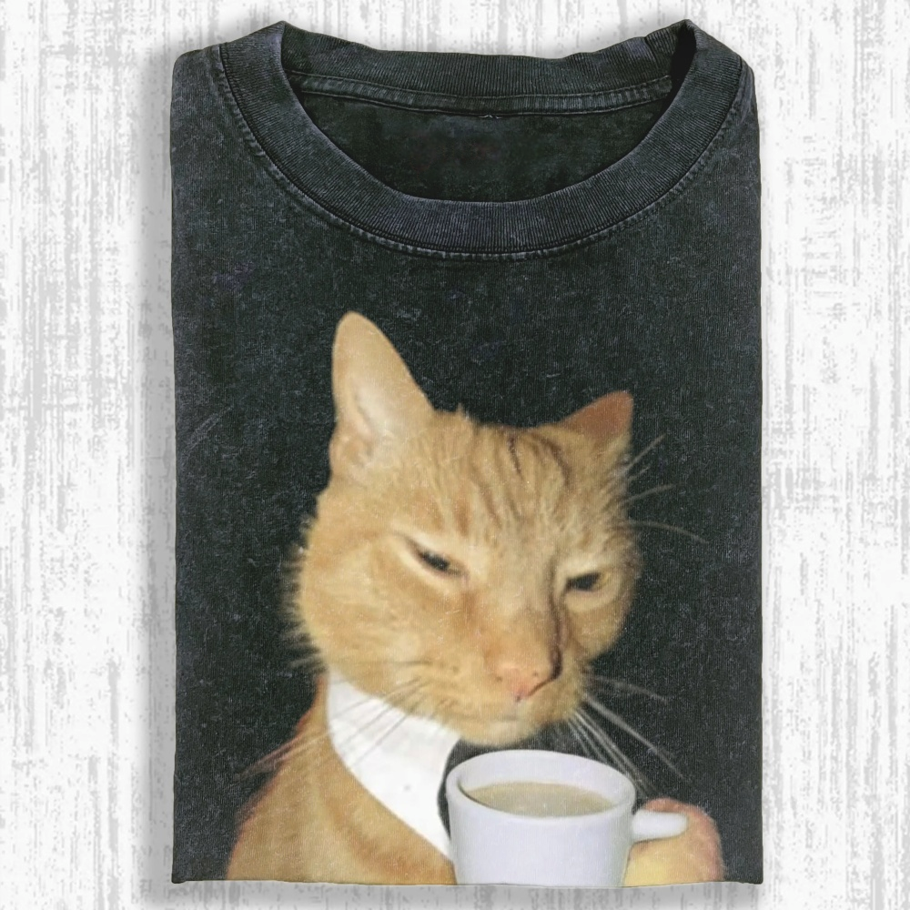 Wacky Cat Washed T-shirt