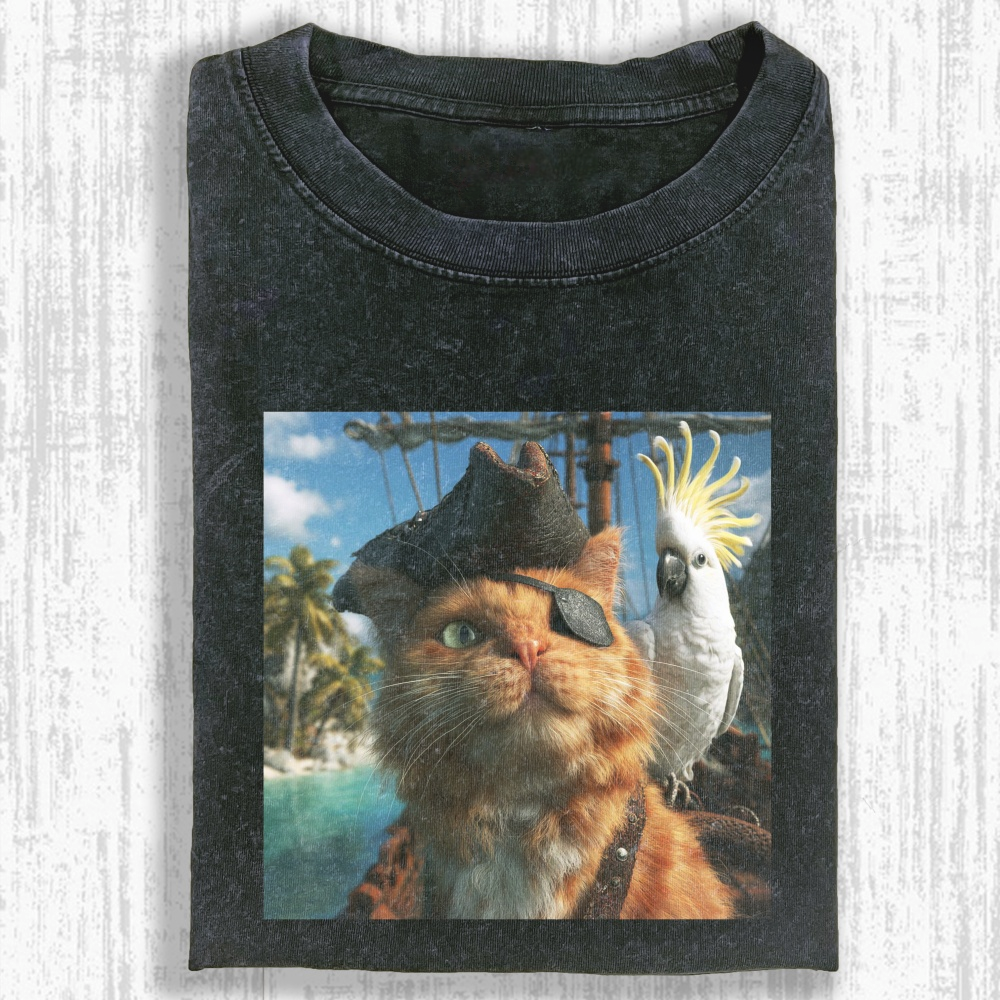 Wacky Cat Washed T-shirt