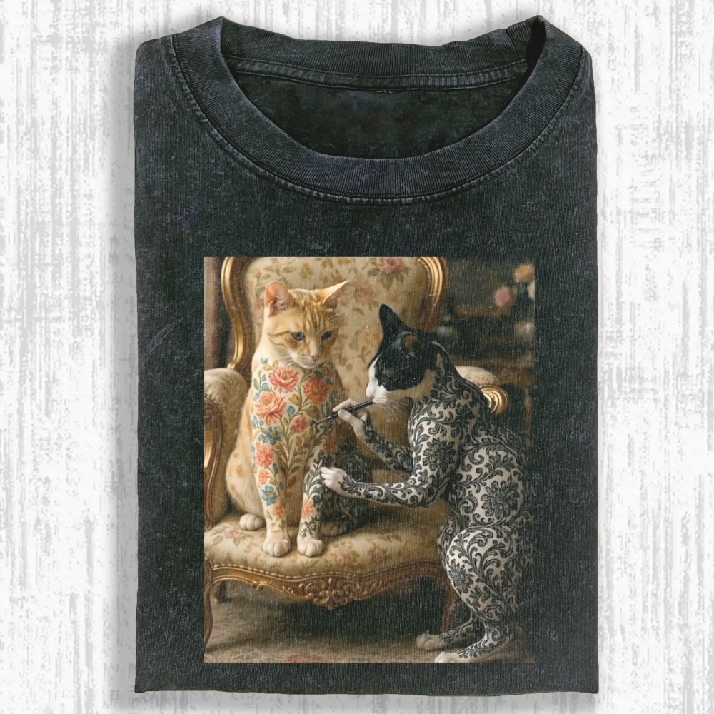 Wacky Cat Washed T-shirt
