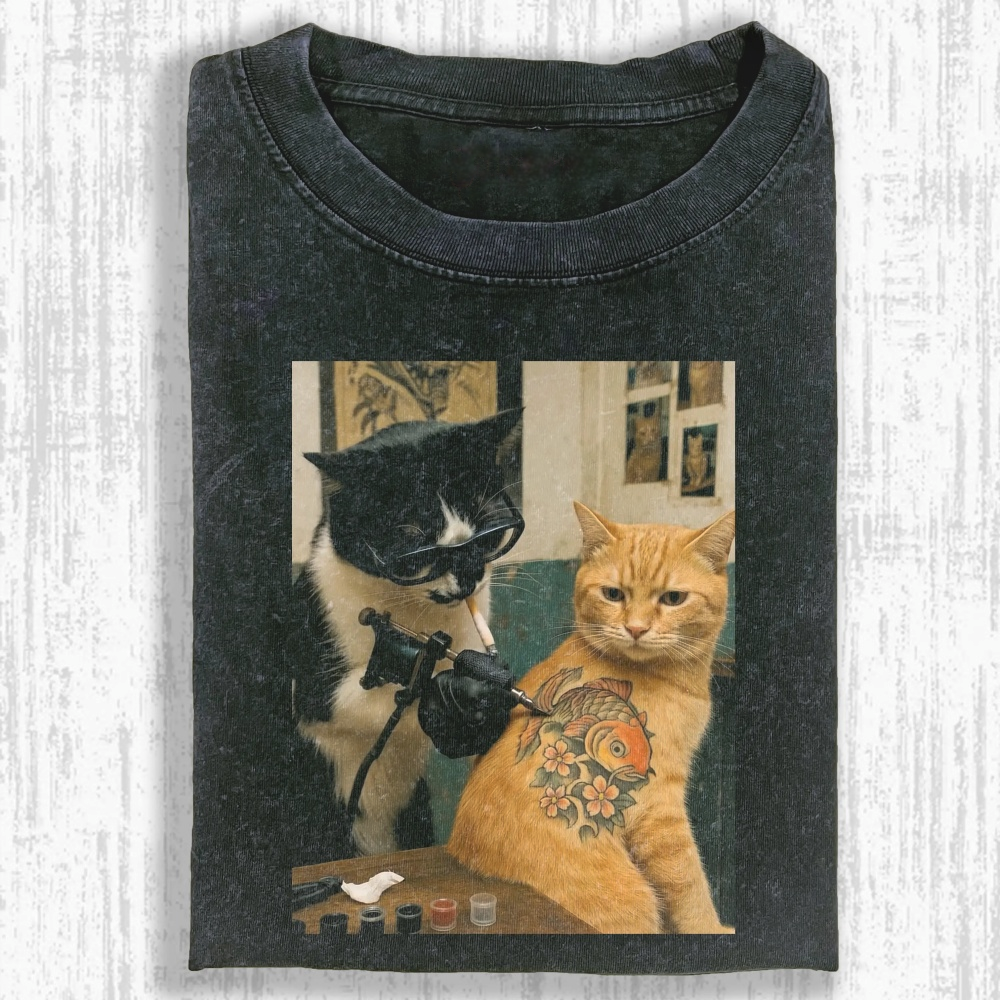 Wacky Cat Washed T-shirt
