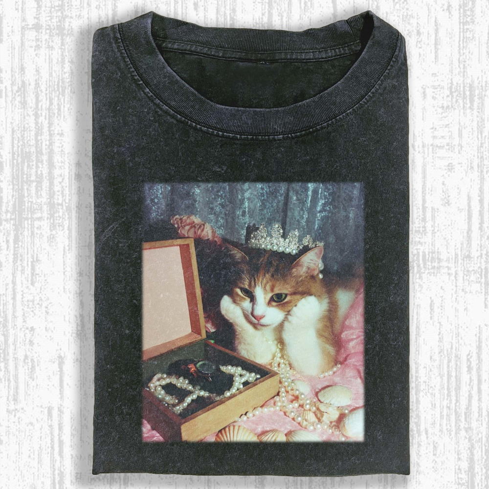 Rich cat Washed T-shirt