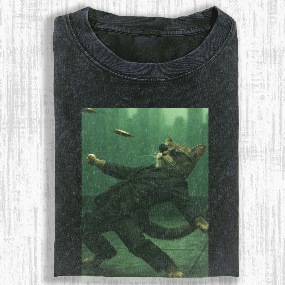 Wacky Cat Washed T-shirt