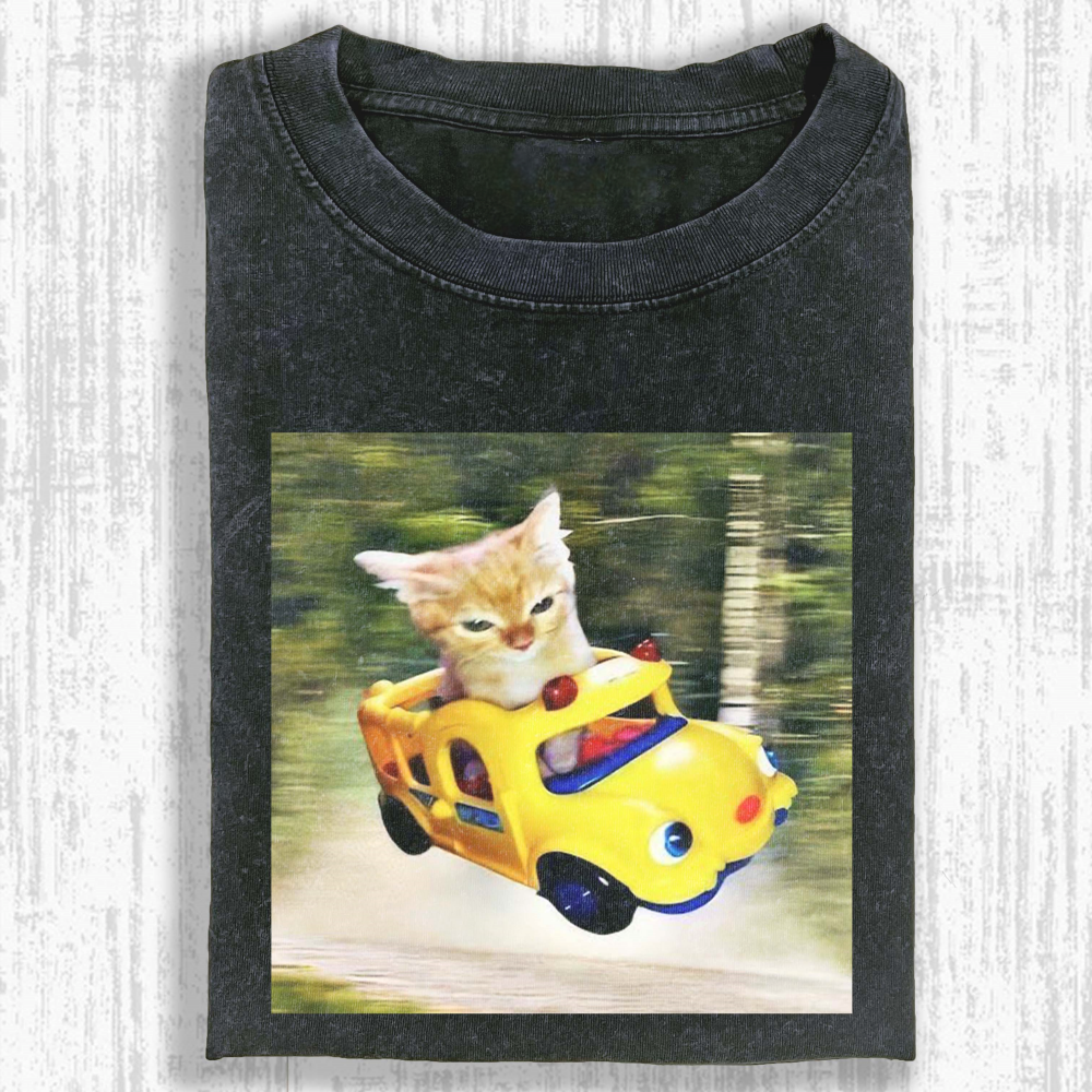 Wacky Cat Washed T-shirt