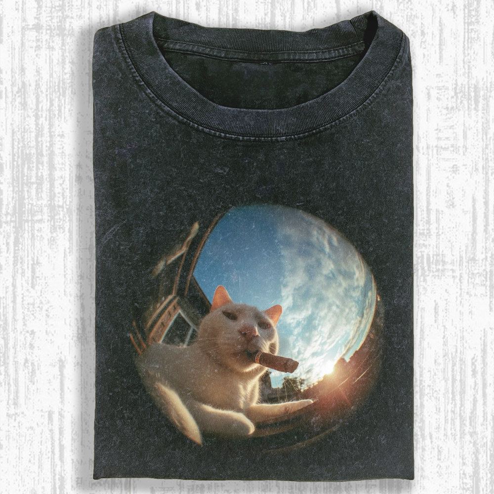 Wacky Cat Washed T-shirt