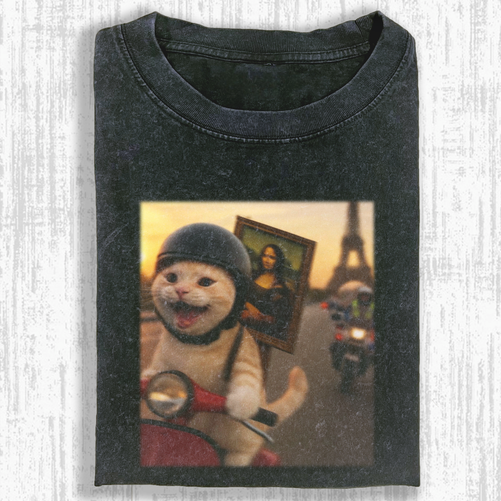 Wacky Cat Washed T-shirt