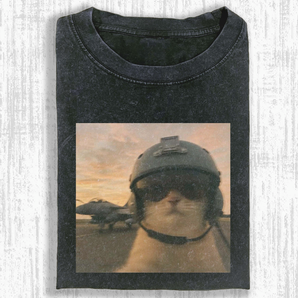 Wacky Cat Washed T-shirt