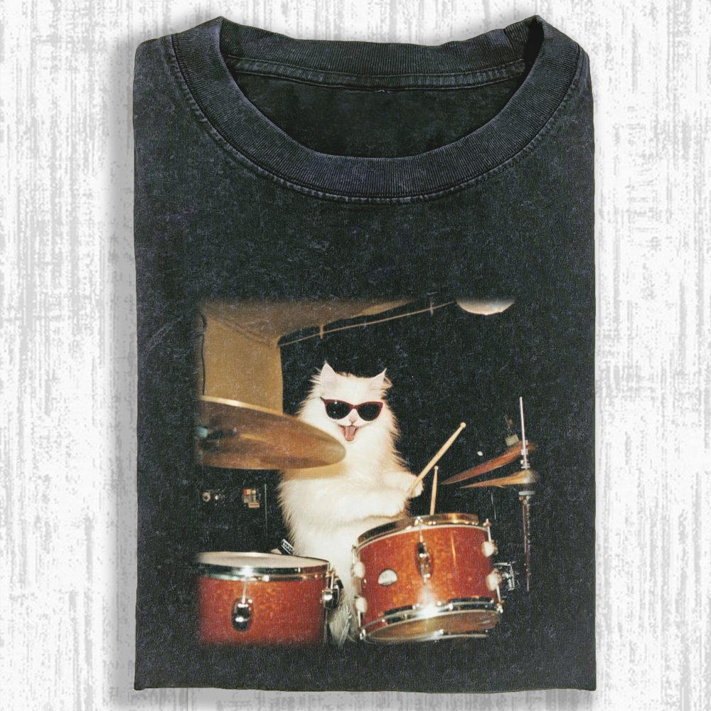 Wacky Cat Washed T-shirt