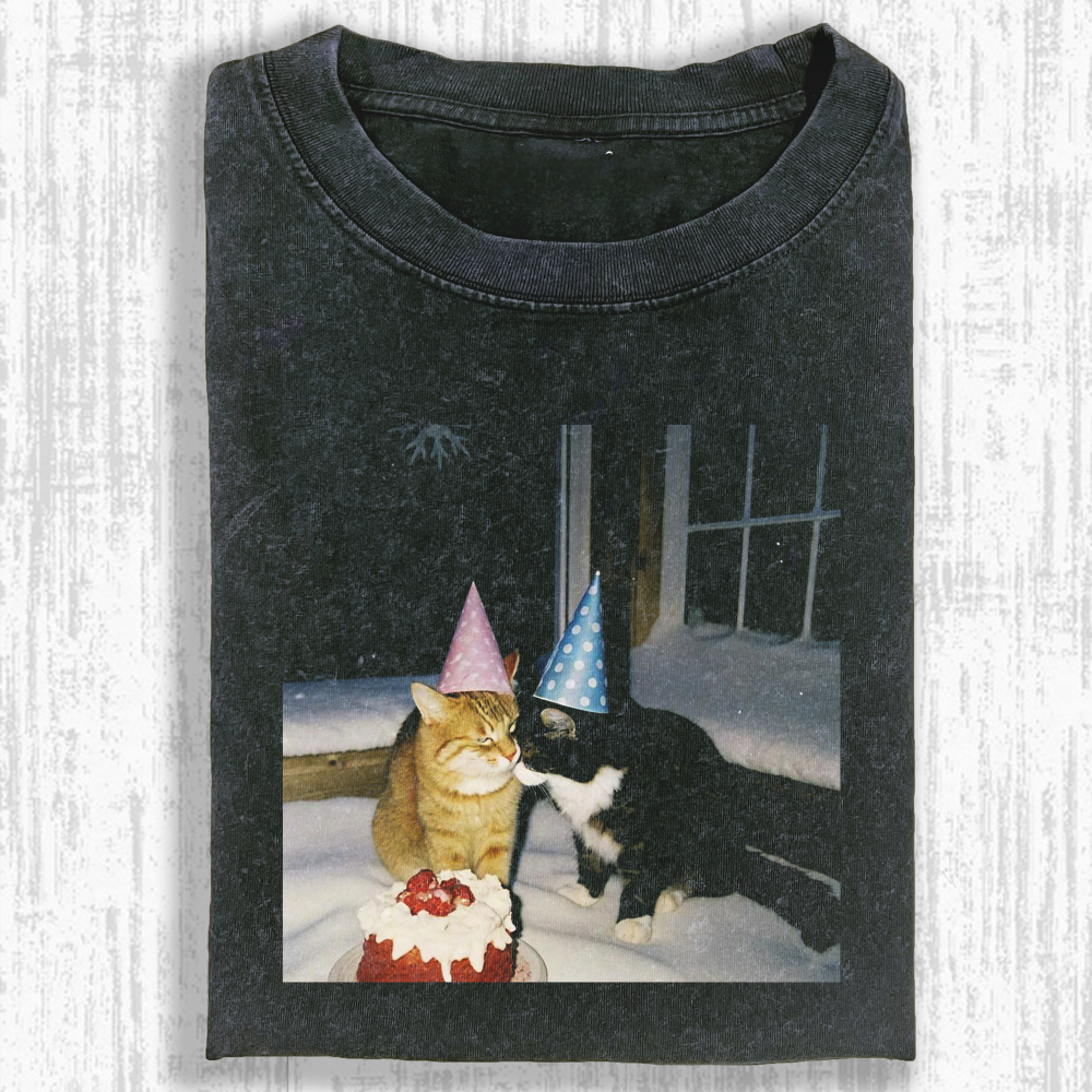 Wacky Cats Washed T-shirt