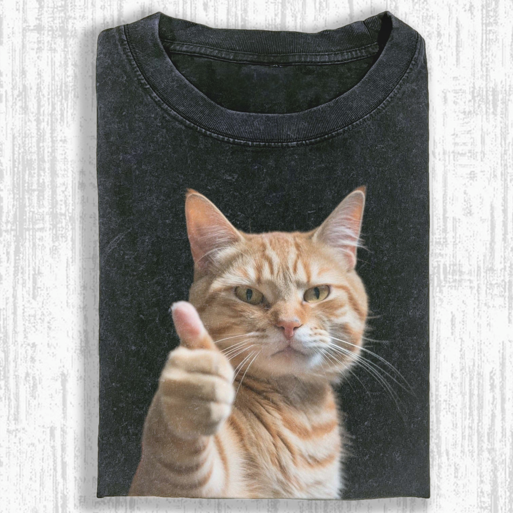 Wacky Cat Washed T-shirt