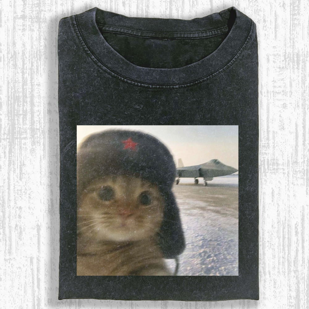 Wacky Cat Washed T-shirt