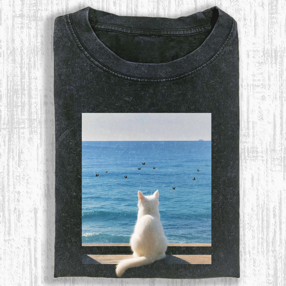 Wacky Cat Washed T-shirt