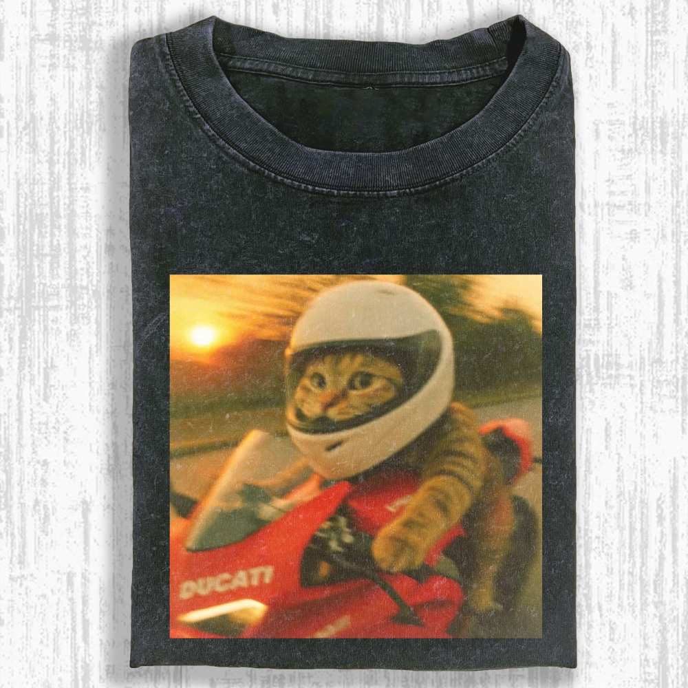 Wacky Cat Washed T-shirt