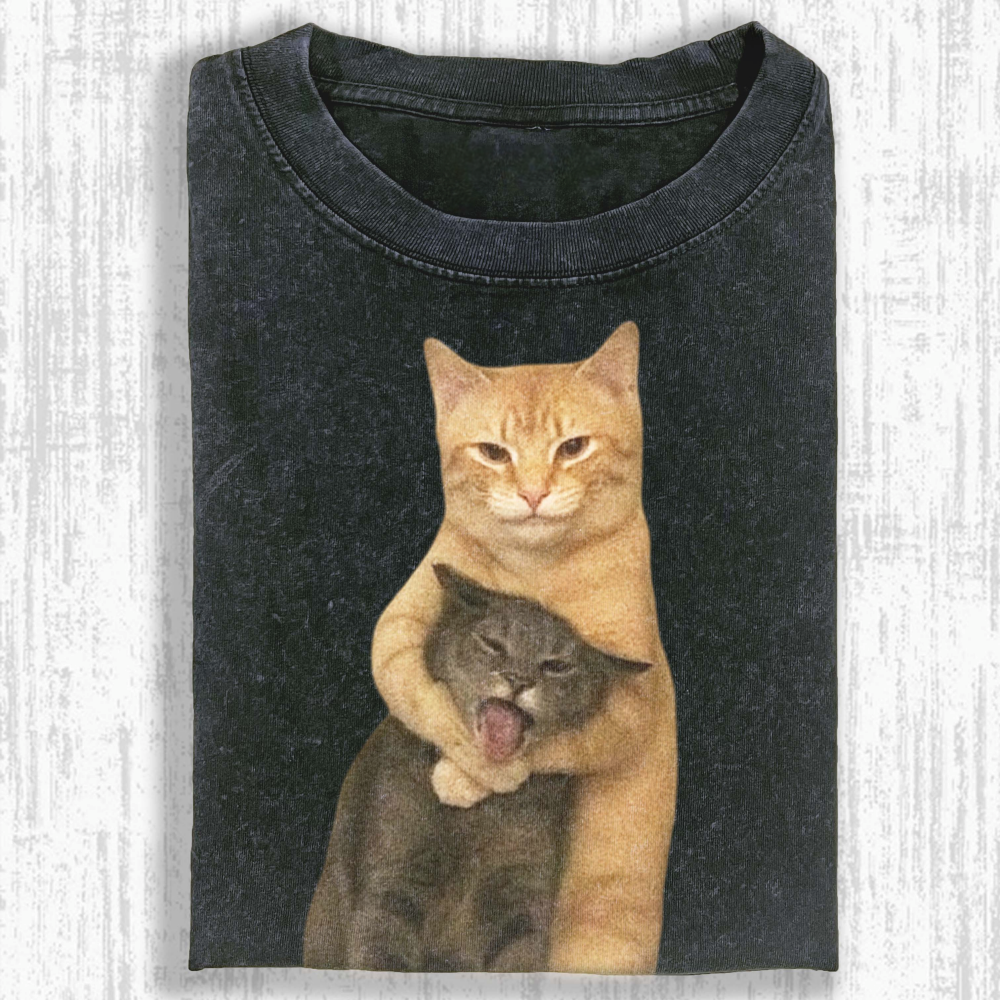 Cat selfie Washed T-shirt