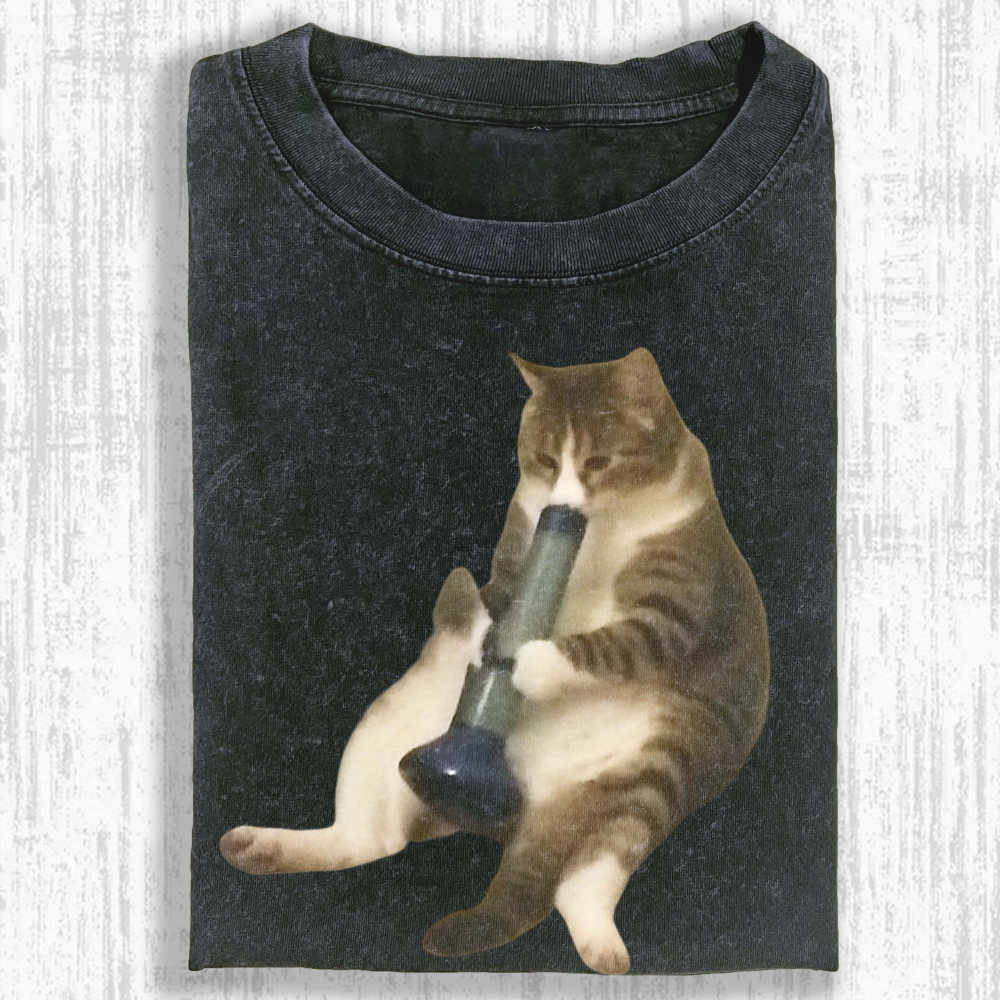 Wacky Cat Washed T-shirt