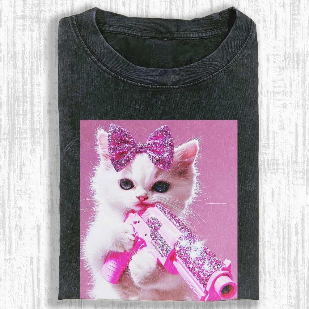 Wacky Cat Washed T-shirt