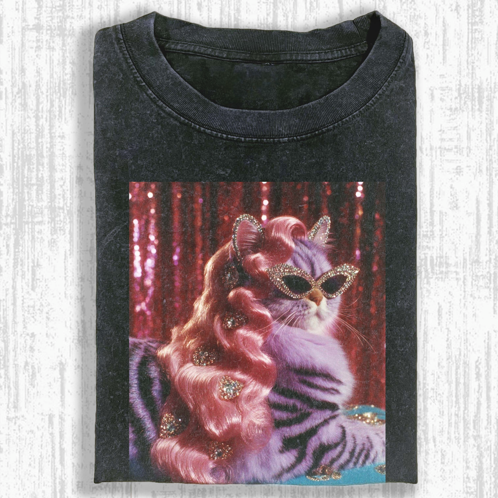 Rich cat Washed T-shirt