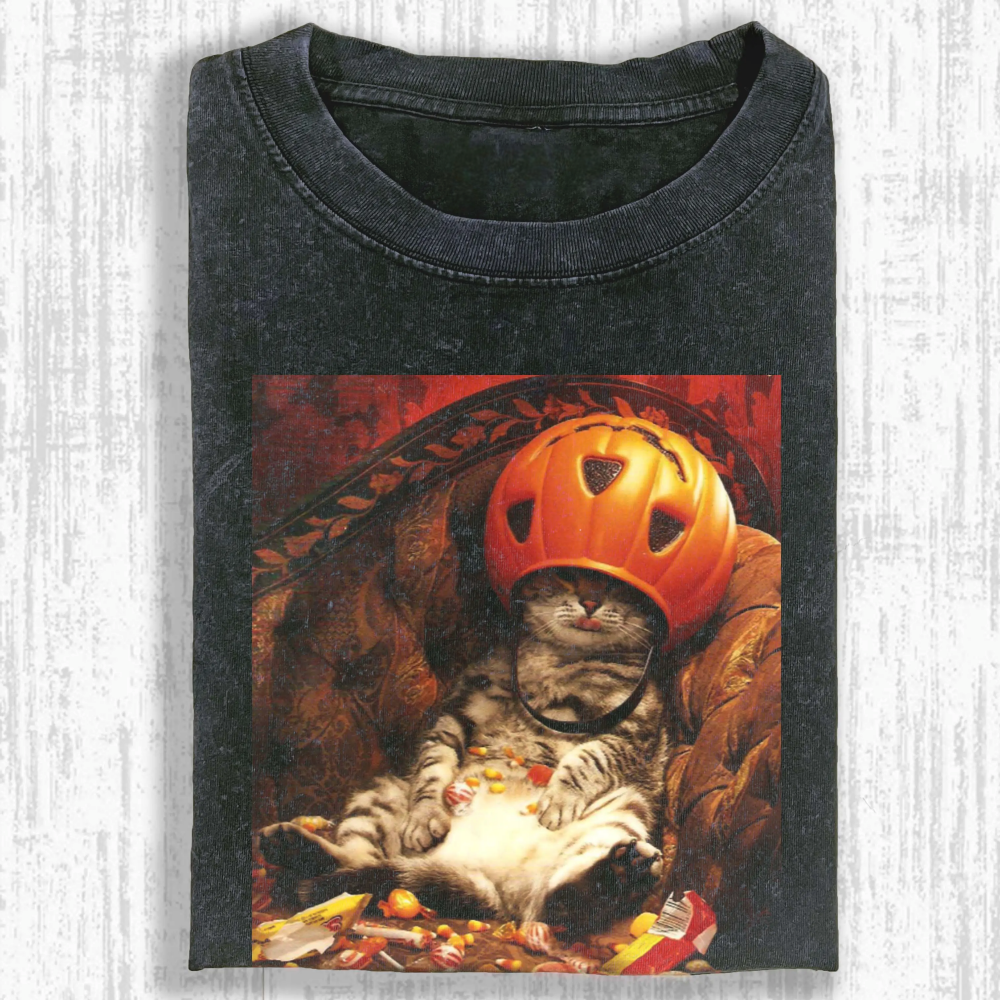 Wacky Cat Washed T-shirt