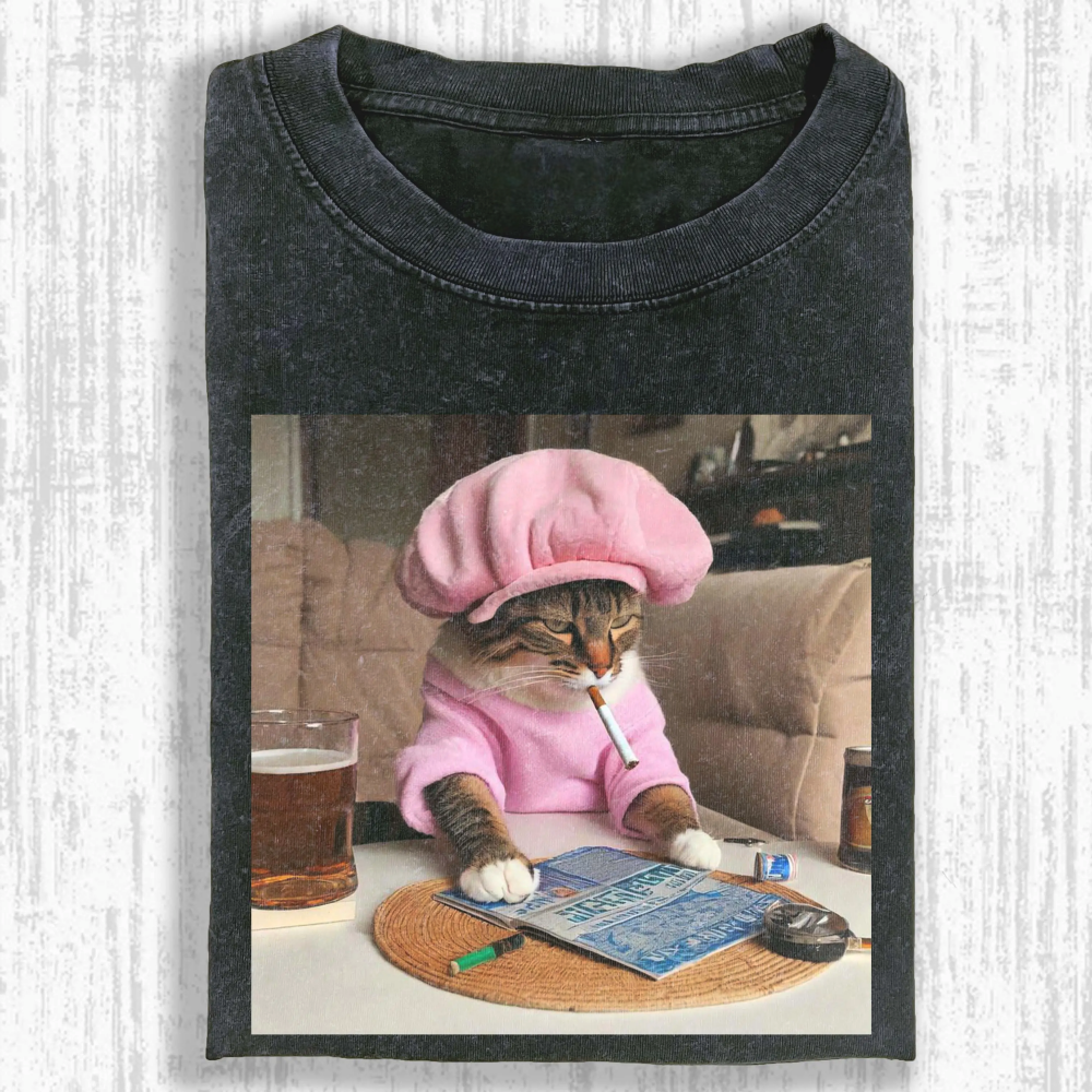 Wacky Cat Washed T-shirt