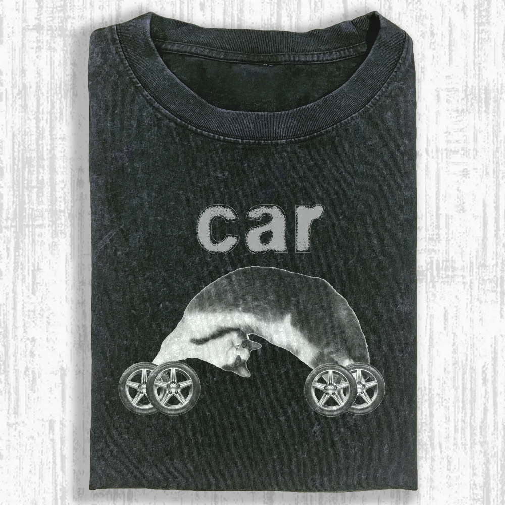 Wacky Cat Washed T-shirt