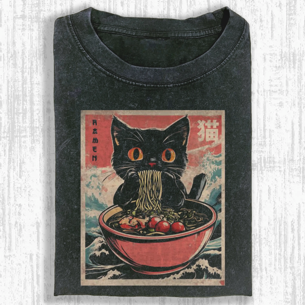 Wacky Cat Washed T-shirt