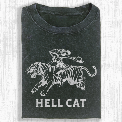 Wacky Cat Washed T-shirt