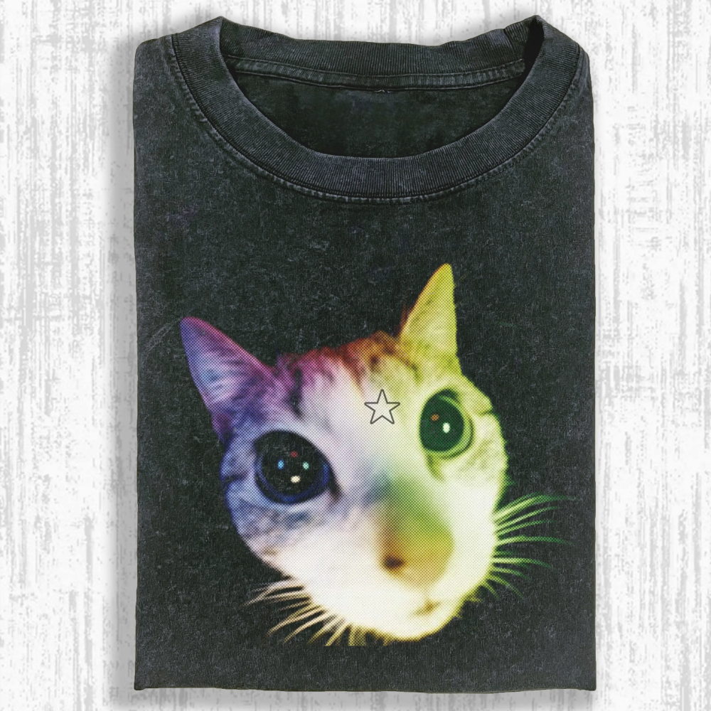Wacky Cat Washed T-shirt
