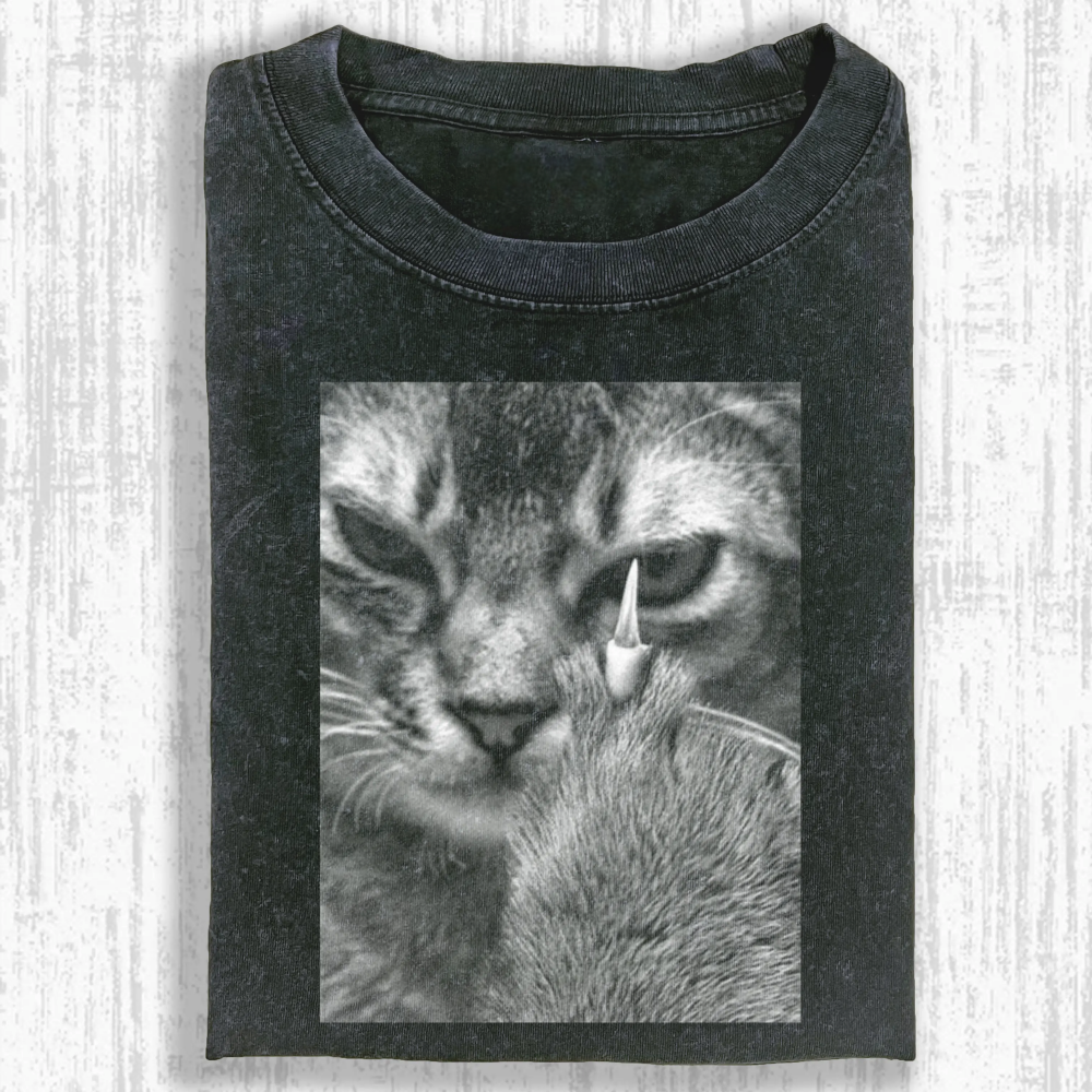 Wacky Cat Washed T-shirt