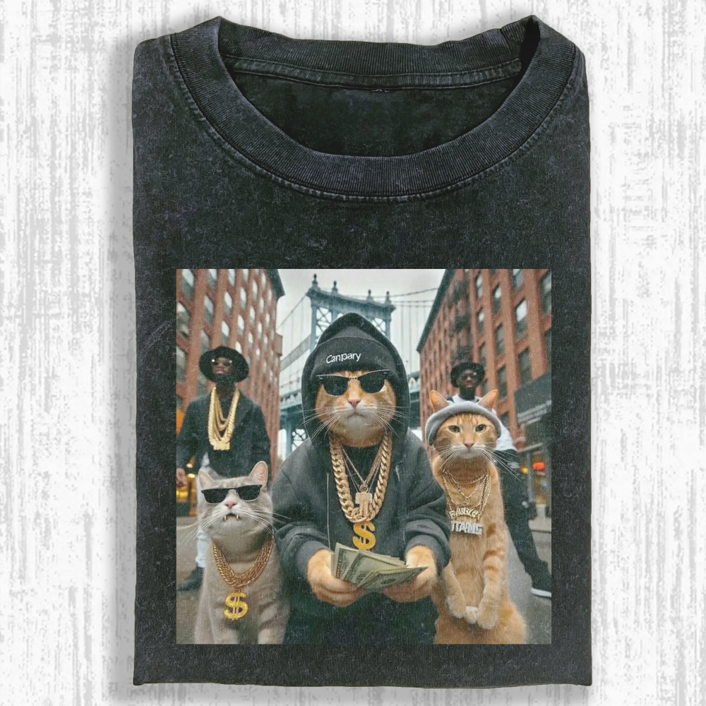 Rich cat Washed T-shirt