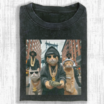 Rich cat Washed T-shirt