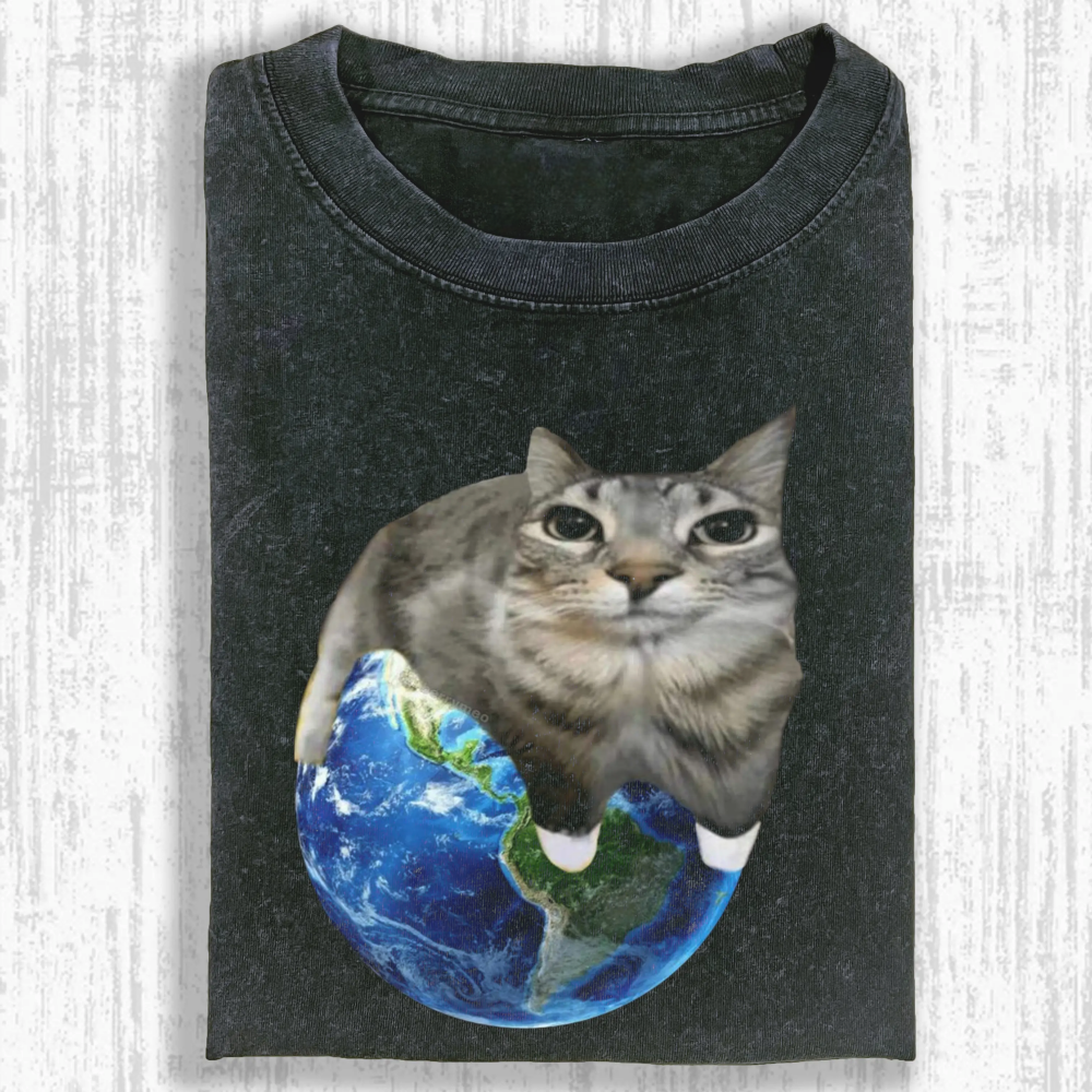 Wacky Cat Washed T-shirt