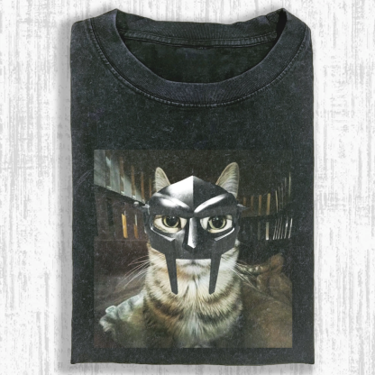 Rebellious cat Washed T-shirt