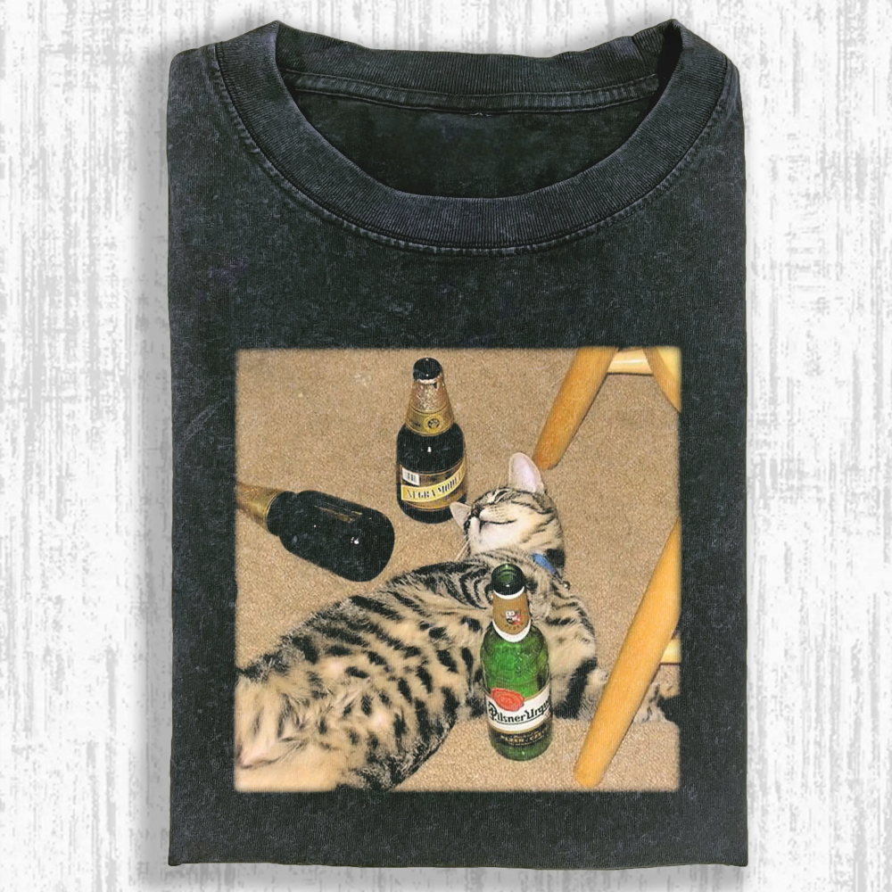 Wacky Cat Washed T-shirt