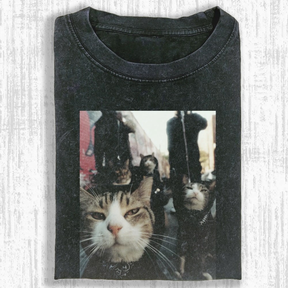 Wacky Cat Washed T-shirt