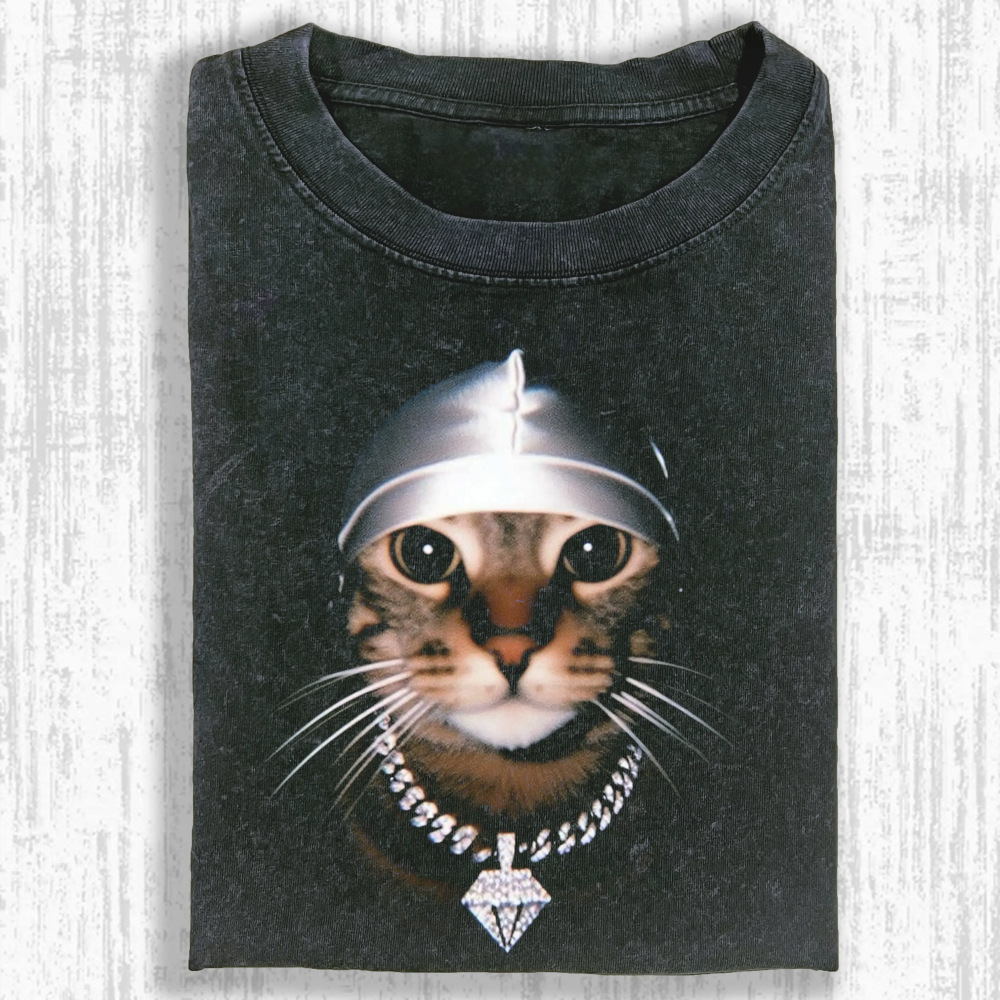 Wacky Cat Washed T-shirt