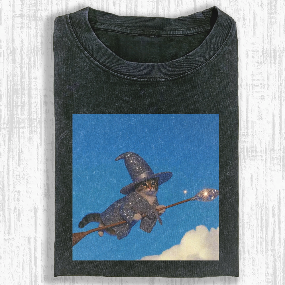 Wacky Cat Washed T-shirt