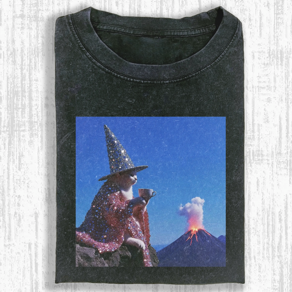 Wacky Cat Washed T-shirt