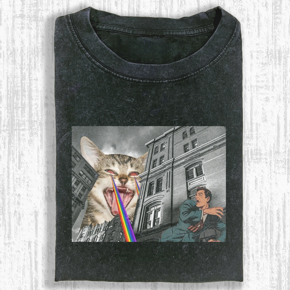 Wacky Cat Washed T-shirt
