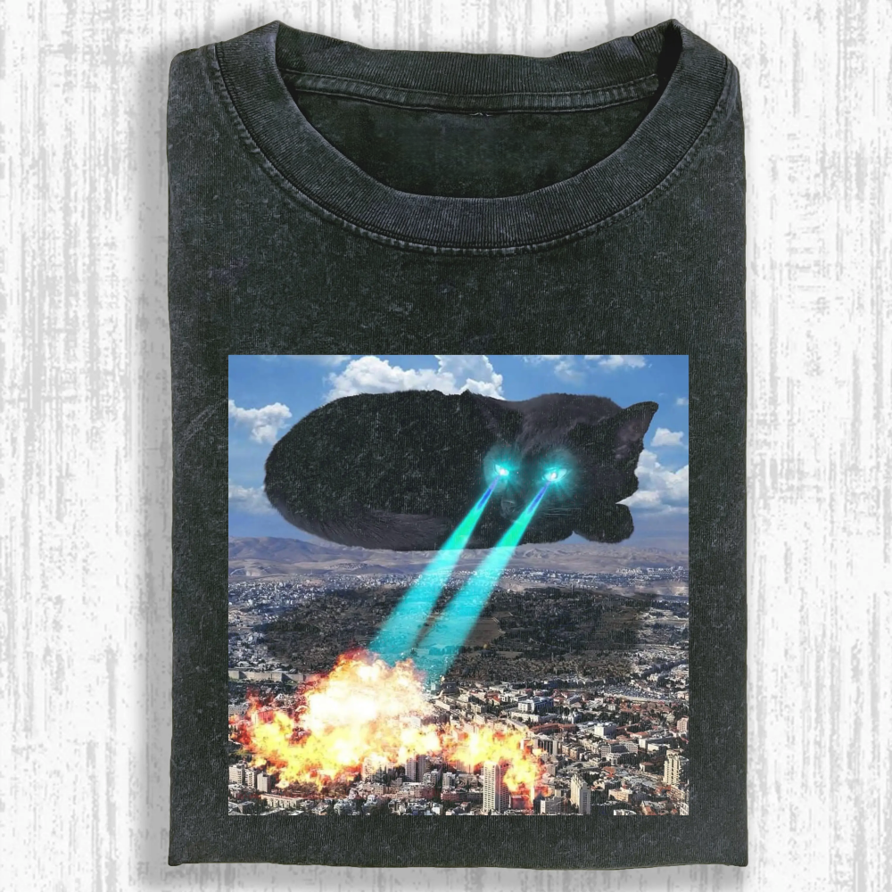Wacky Cat Washed T-shirt
