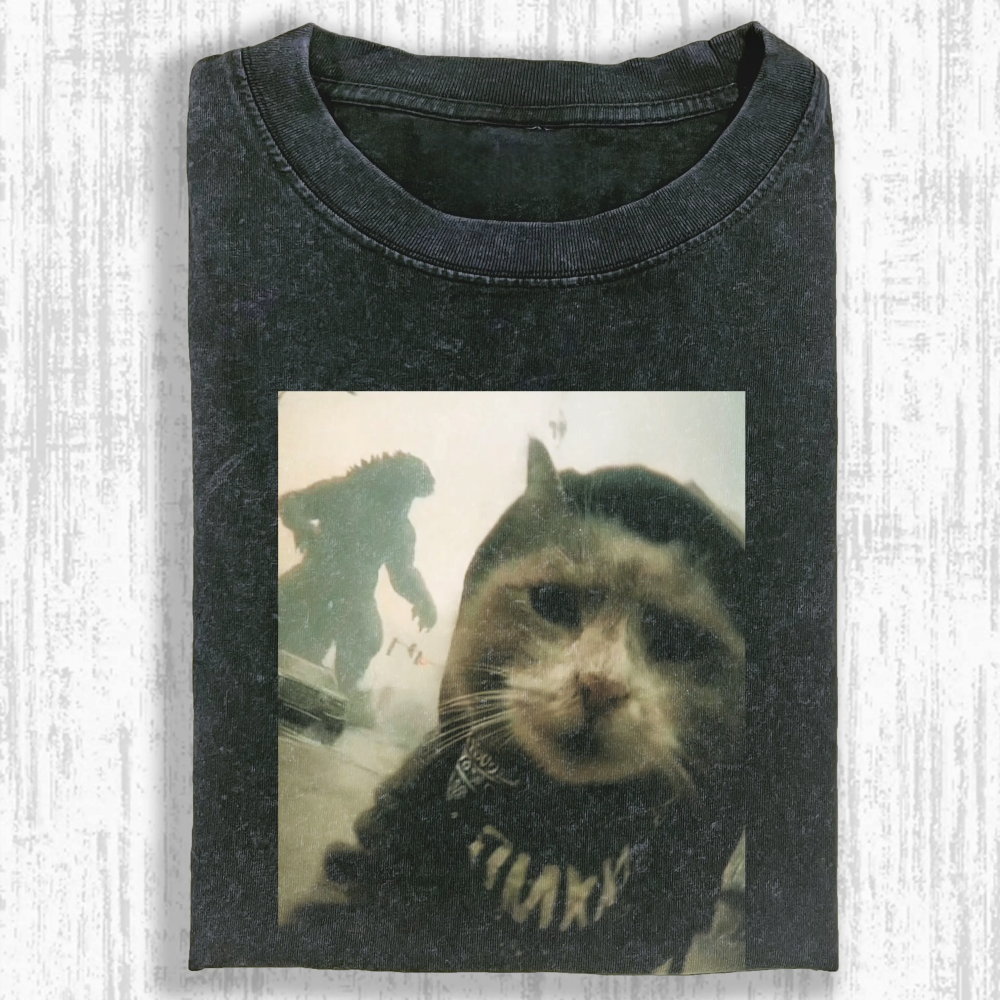 Wacky Cat Washed T-shirt