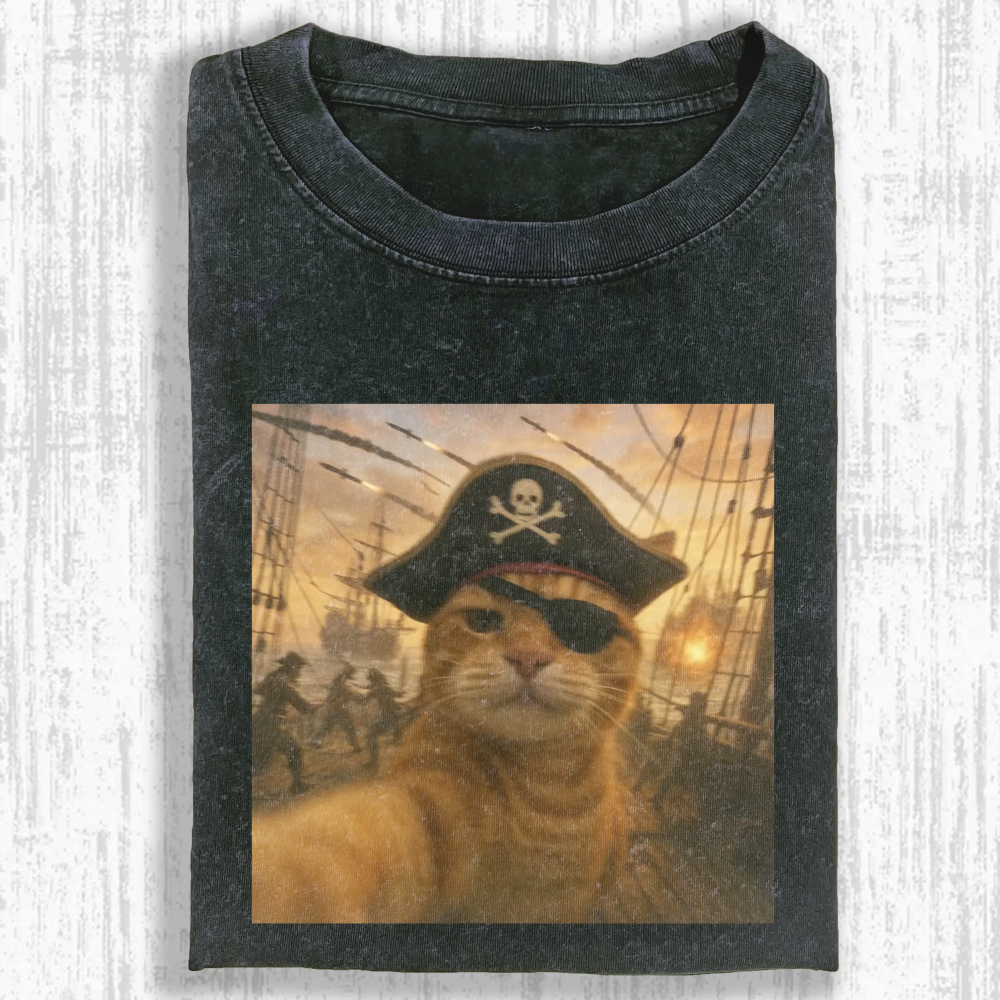 Rebellious cat Washed T-shirt