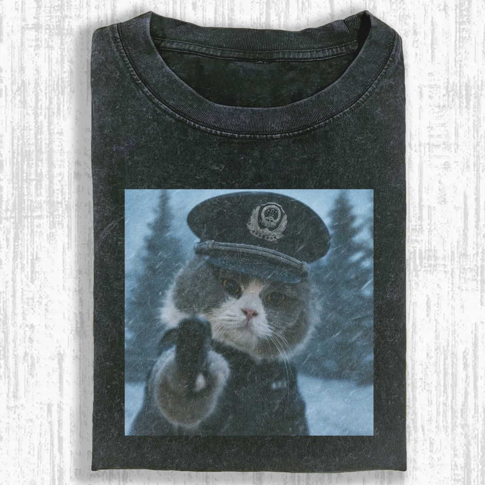 Rebellious cat Washed T-shirt