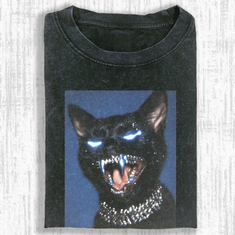 Rebellious cat Washed T-shirt