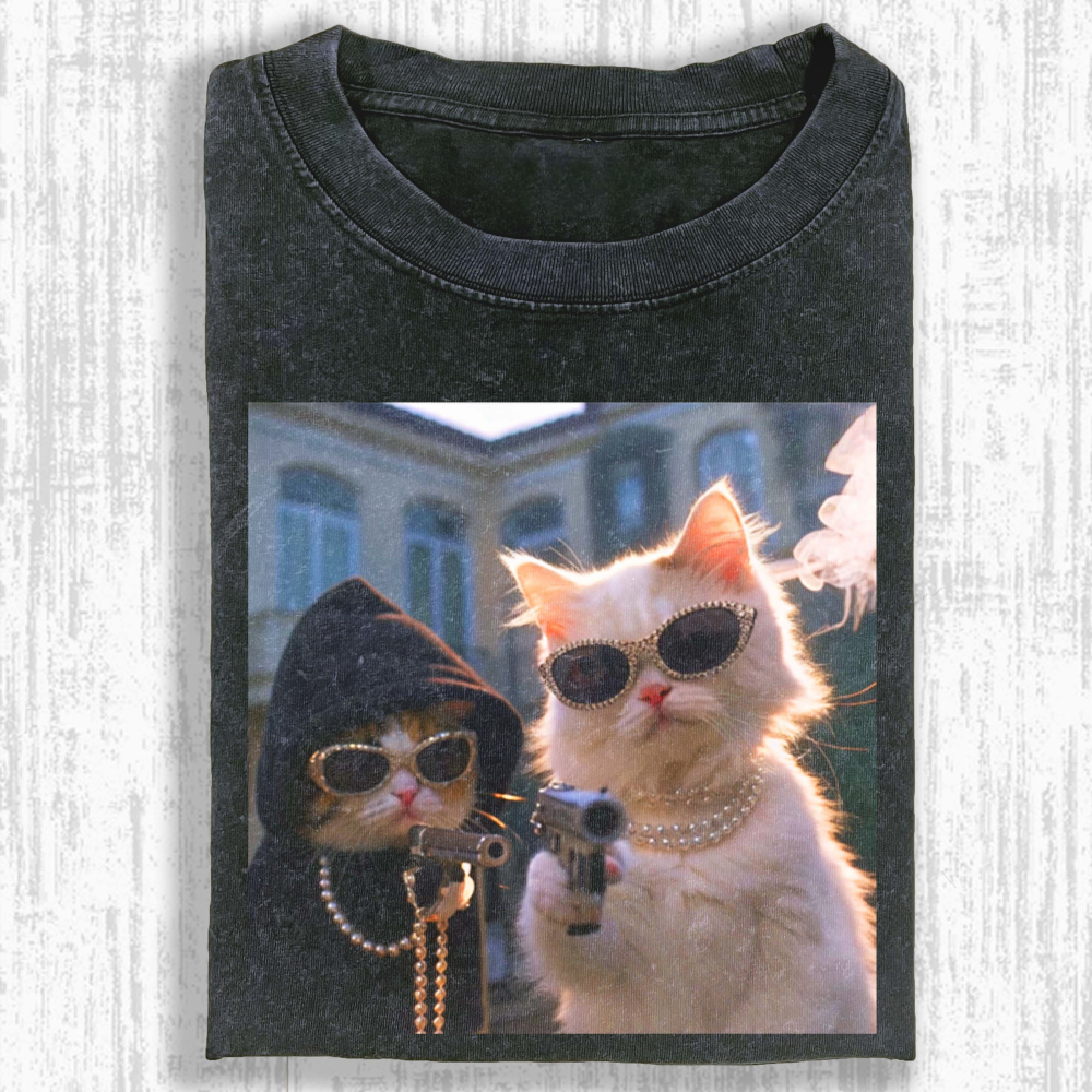 Rich cat Washed T-shirt