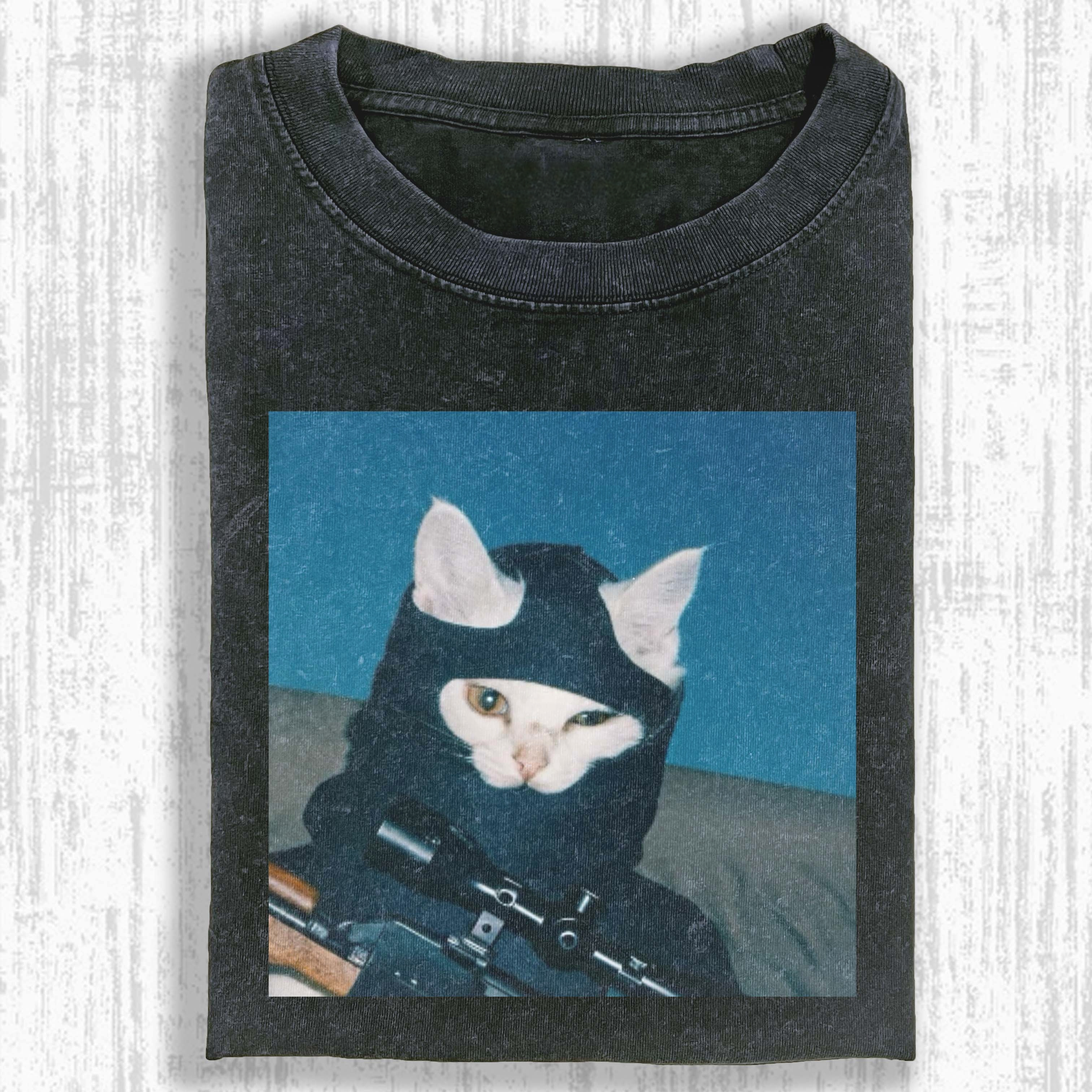 Wacky Cat Washed T-shirt