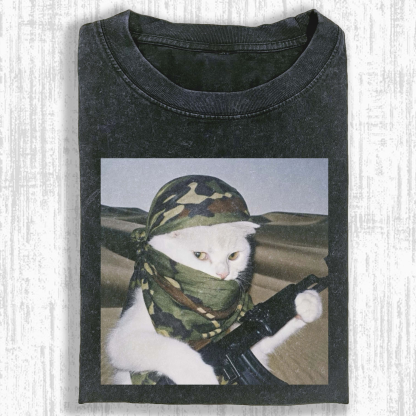 Wacky Cat Washed T-shirt